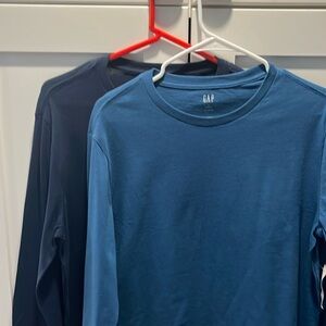 Two men’s long sleeve gap jerseys. Both size small. Both new with tags